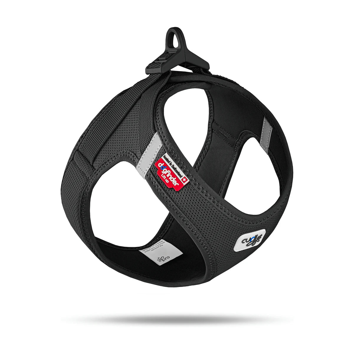 Curli Clasp Air-Mesh vest dog harness in Black, studio product image