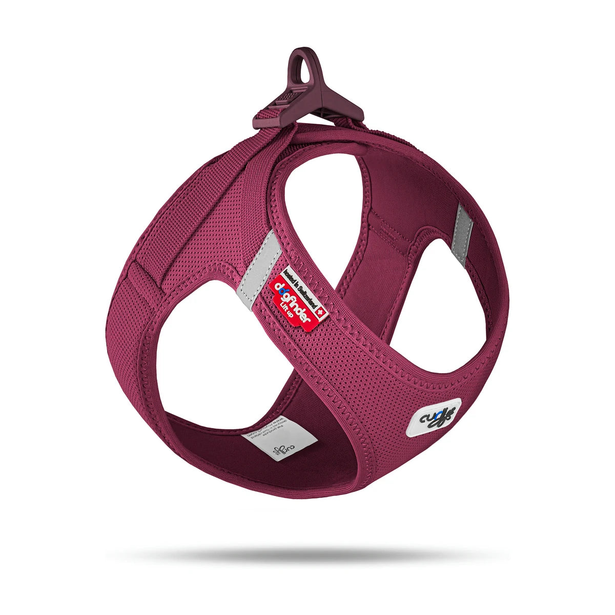 Curli Clasp Air-Mesh vest dog harness in Ruby, studio product image
