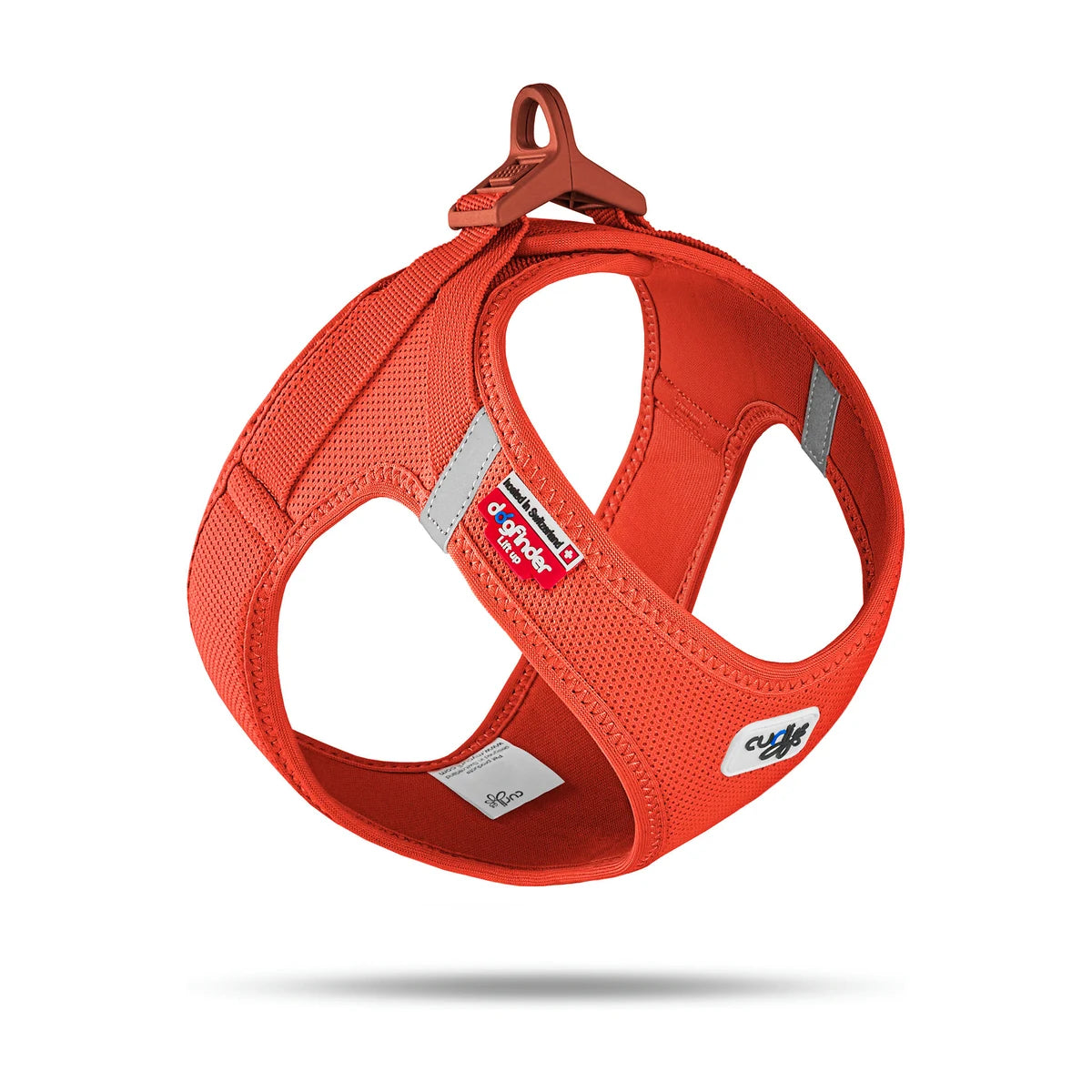 Curli Clasp Air-Mesh vest dog harness in Sun Orange, studio product image