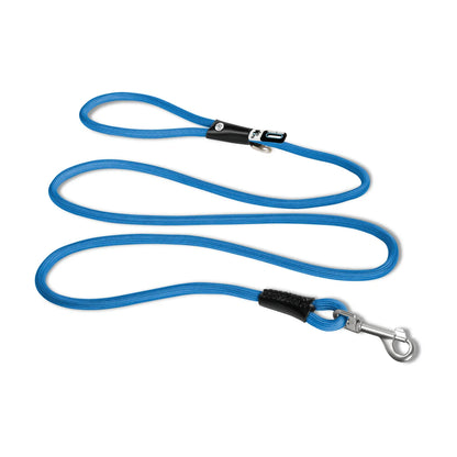 Curli Stretch Comfort Leash size M in blue shock absorbing nylon rope leash with snap in safety hook