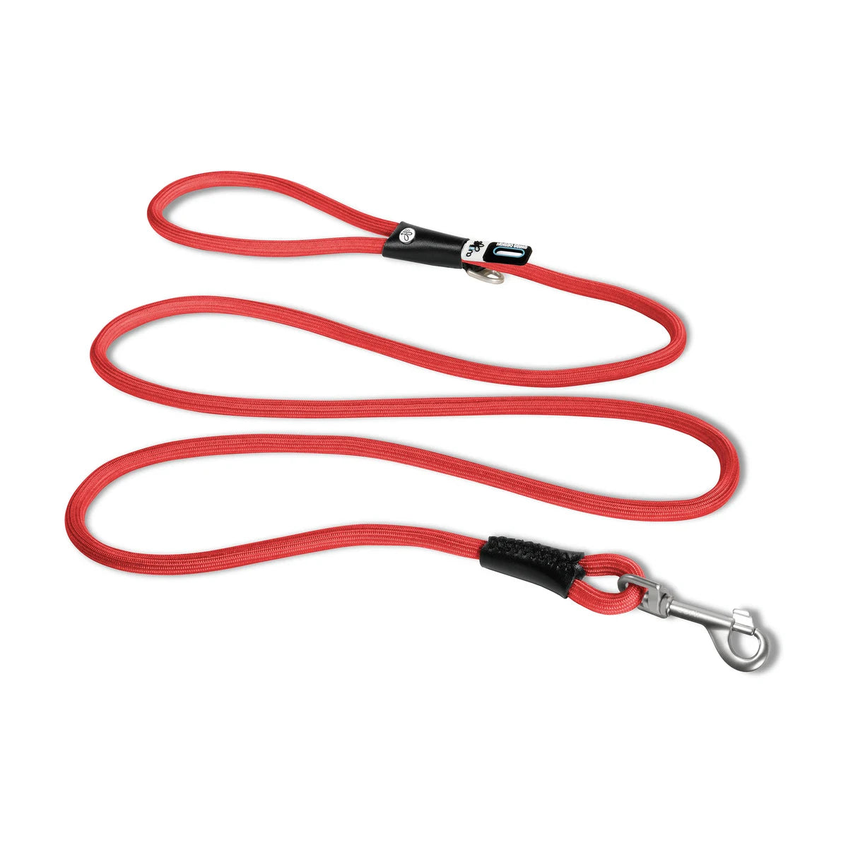 Curli Stretch Comfort Leash size M in red shock absorbing nylon rope leash with snap in safety hook