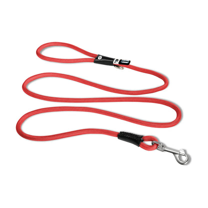 Curli Stretch Comfort Leash size M in red shock absorbing nylon rope leash with snap in safety hook