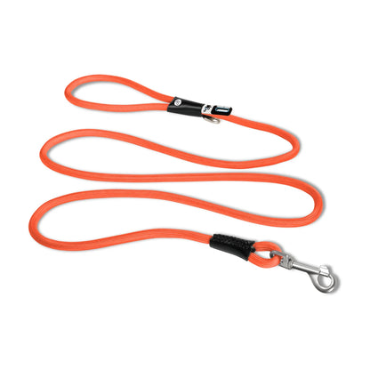 Curli Stretch Comfort Leash size M in sun orange shock absorbing nylon rope leash with snap in safety hook