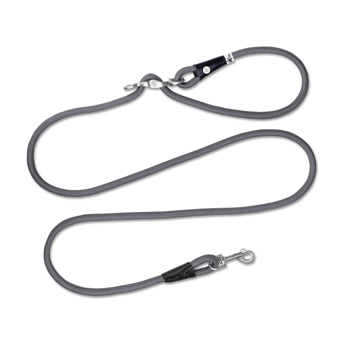 Curli Vario Comfort Leash in Dark Gray – adjustable rope dog leash designed for calm comfortable control (size S or L)