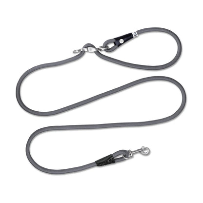 Curli Vario Comfort Leash in Dark Gray – adjustable rope dog leash designed for calm comfortable control (size S or L)