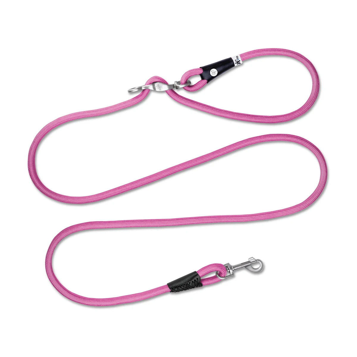 Curli Vario Comfort Leash in Fuchsia – adjustable shock absorbing rope leash with soft comfortable grip (size S or L)