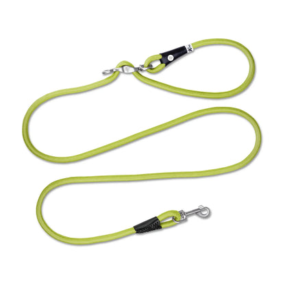 Curli Vario Comfort Leash in Lime – adjustable length rope leash for smooth stress free walks (size S or L)