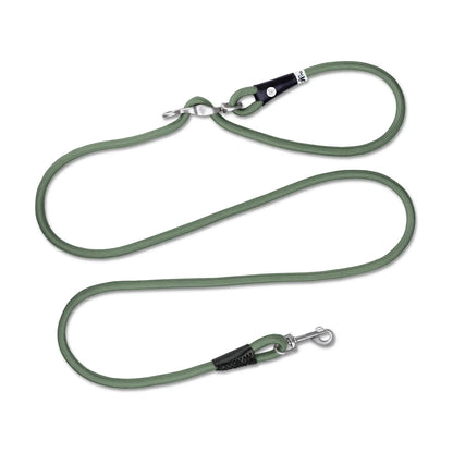 Curli Vario Comfort Leash in Moss – adjustable rope dog leash with vario lock buckle to prevent twisting (size S or L)