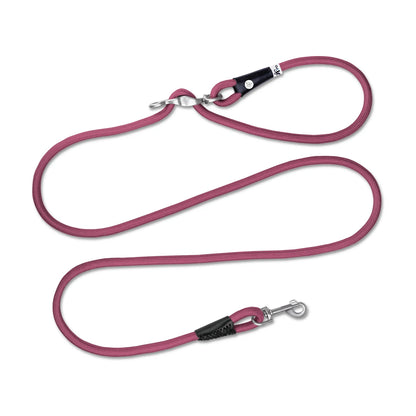 Curli Vario Comfort Leash in Ruby – adjustable rope leash with secure snap in hook and comfort grip (size S or L)