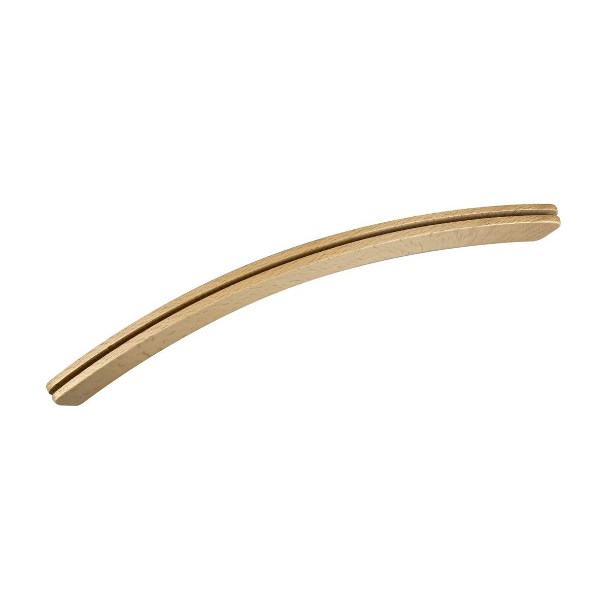 Single curved wooden playing card base shown from the side