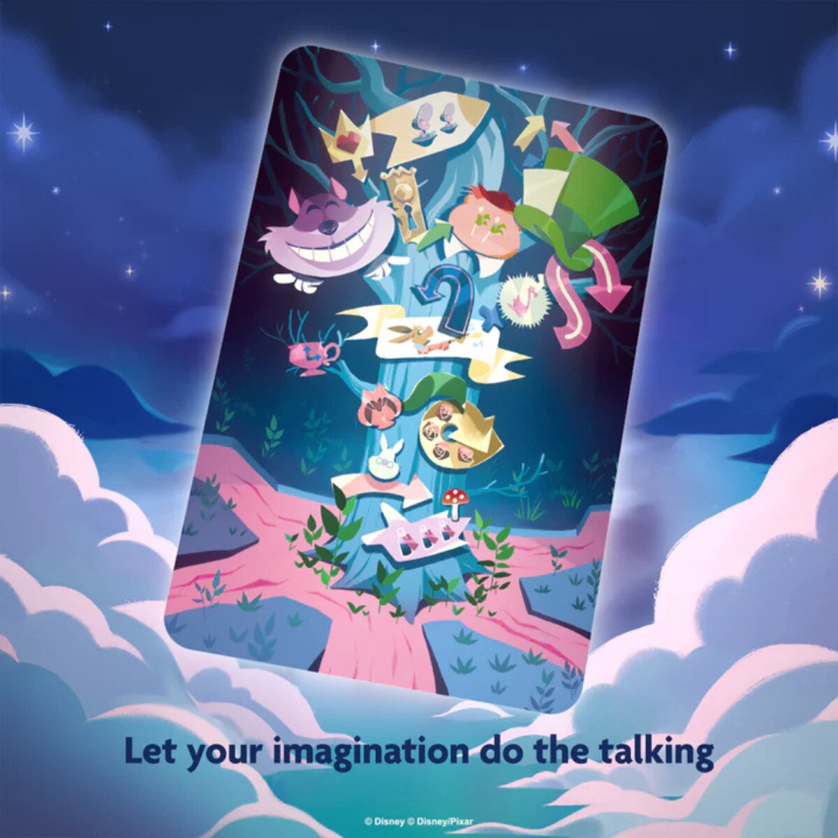 Dixit Disney Edition picture card artwork showing imaginative Disney inspired clue giving game