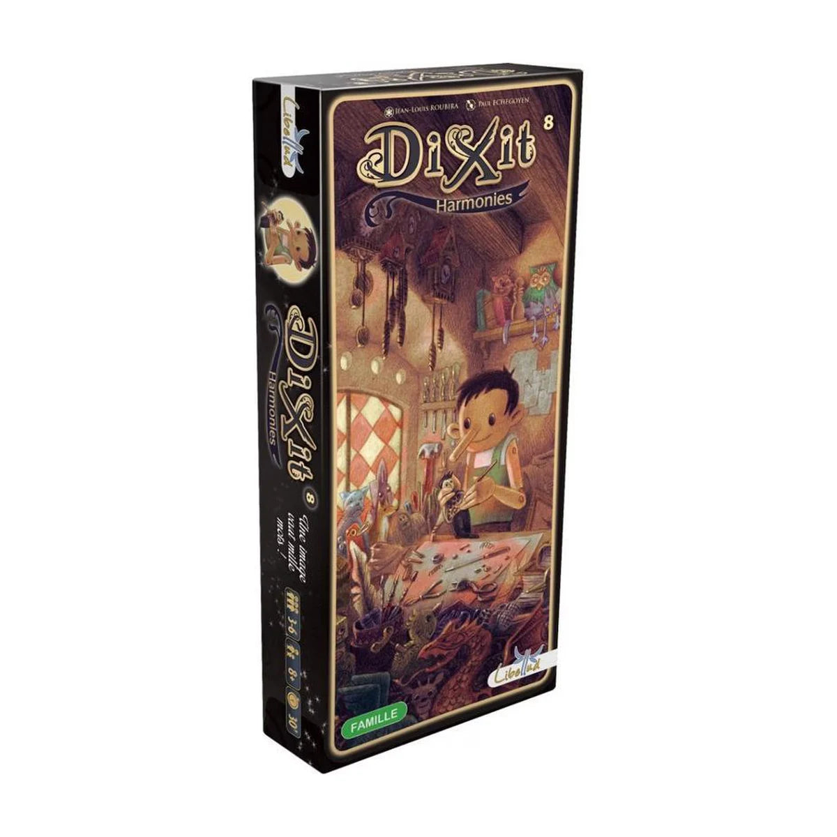 Dixit Harmonies Expansion box with 84 illustrated storytelling cards for the Dixit family card game