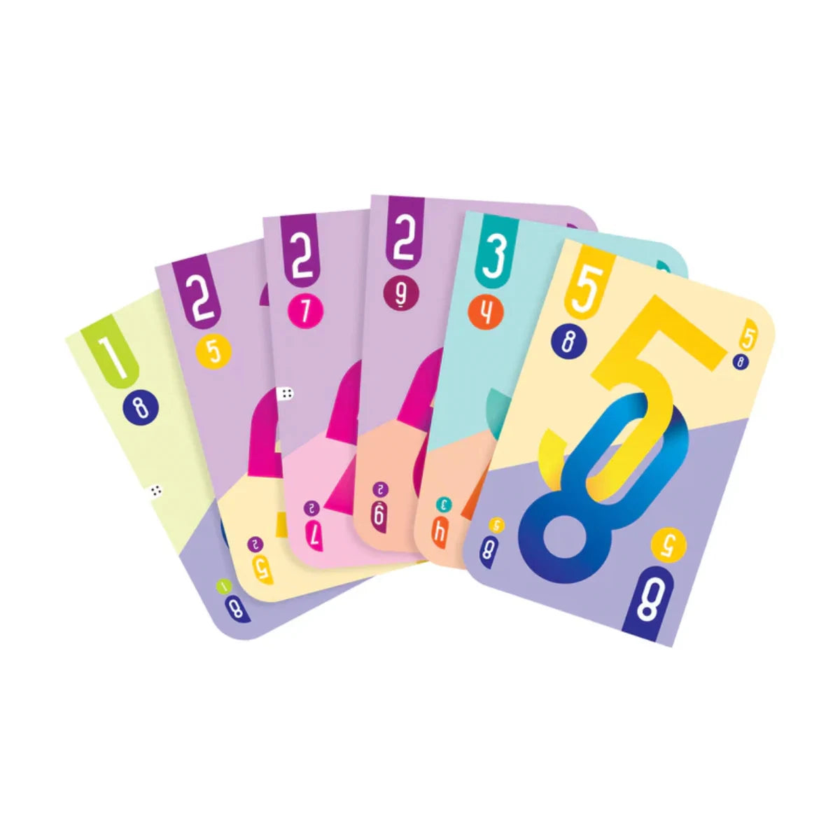 dnup card game number cards showing colourful active and inactive values used in rotating card play