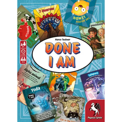 DONE I AM card game box front for family game night