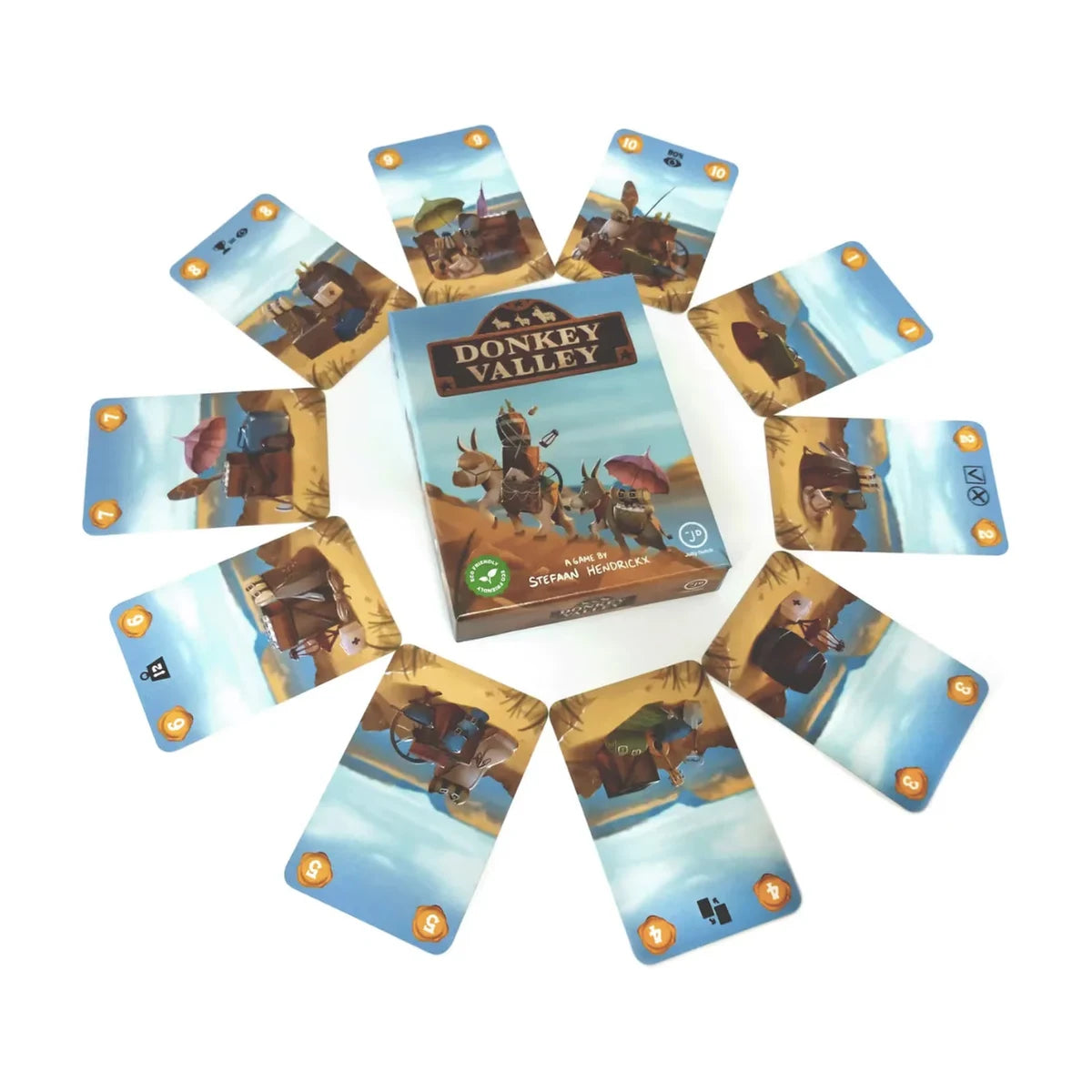 Donkey Valley load and contract cards arranged to show the face-down loading and approve or deny gameplay