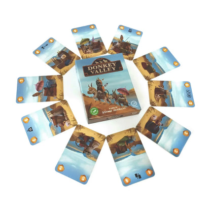 Donkey Valley load and contract cards arranged to show the face-down loading and approve or deny gameplay