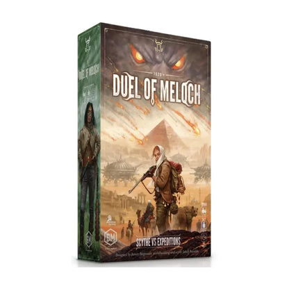 Duel of Meloch strategy board game box by Stonemaier Games with Scythe vs Expeditions artwork