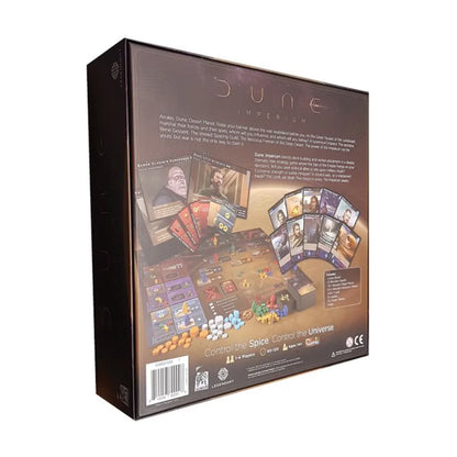 Dune Imperium board game box back showing gameplay and product details