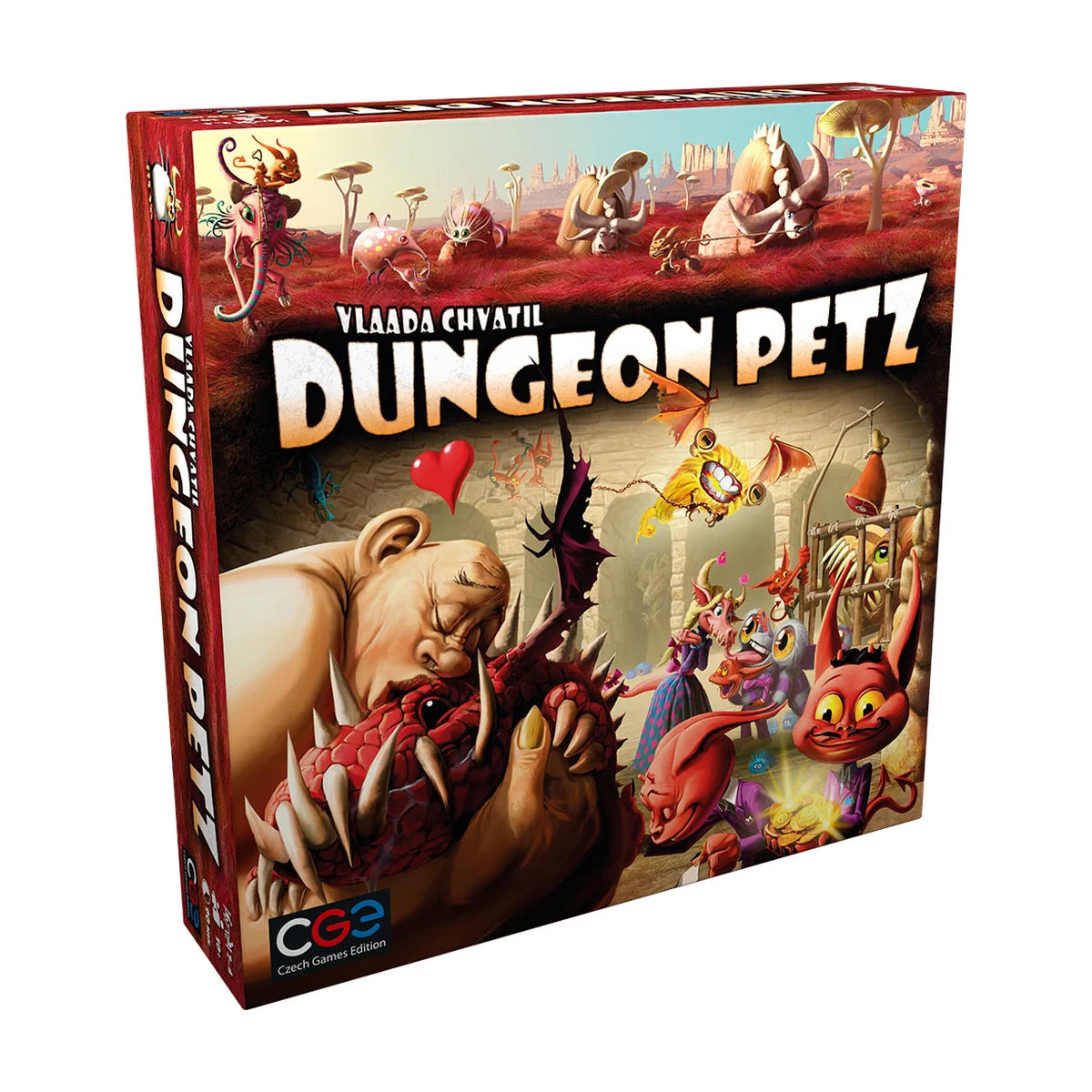 Dungeon Petz strategy board game box front showing fantasy monster pets and Czech Games Edition artwork