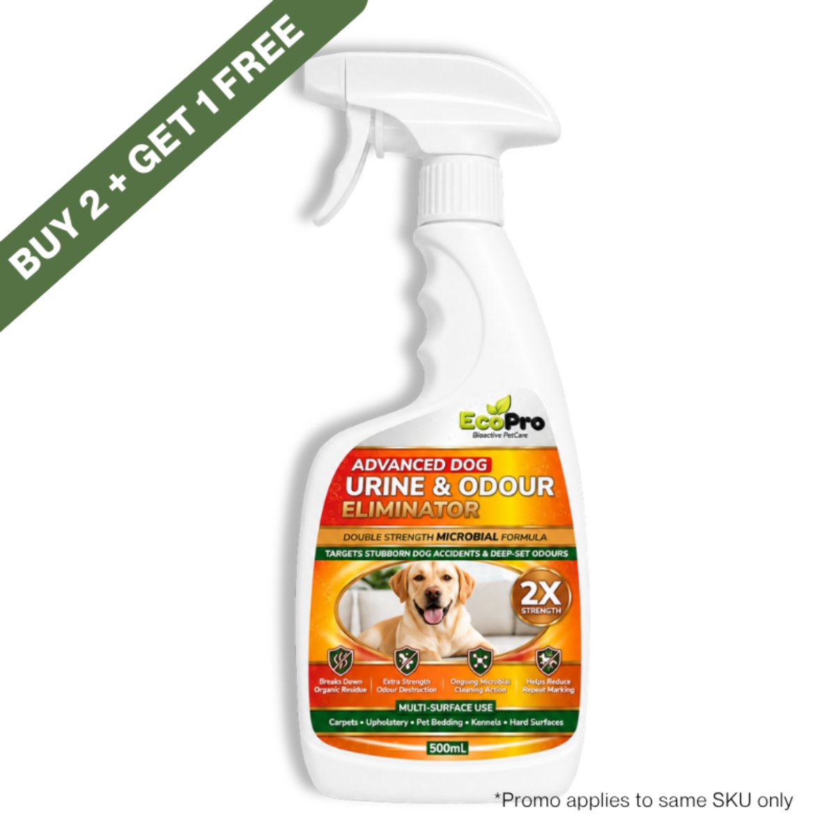 EcoPro Advanced Dog Urine & Odour Eliminator 500 ml buy 2 get 1 free promotion