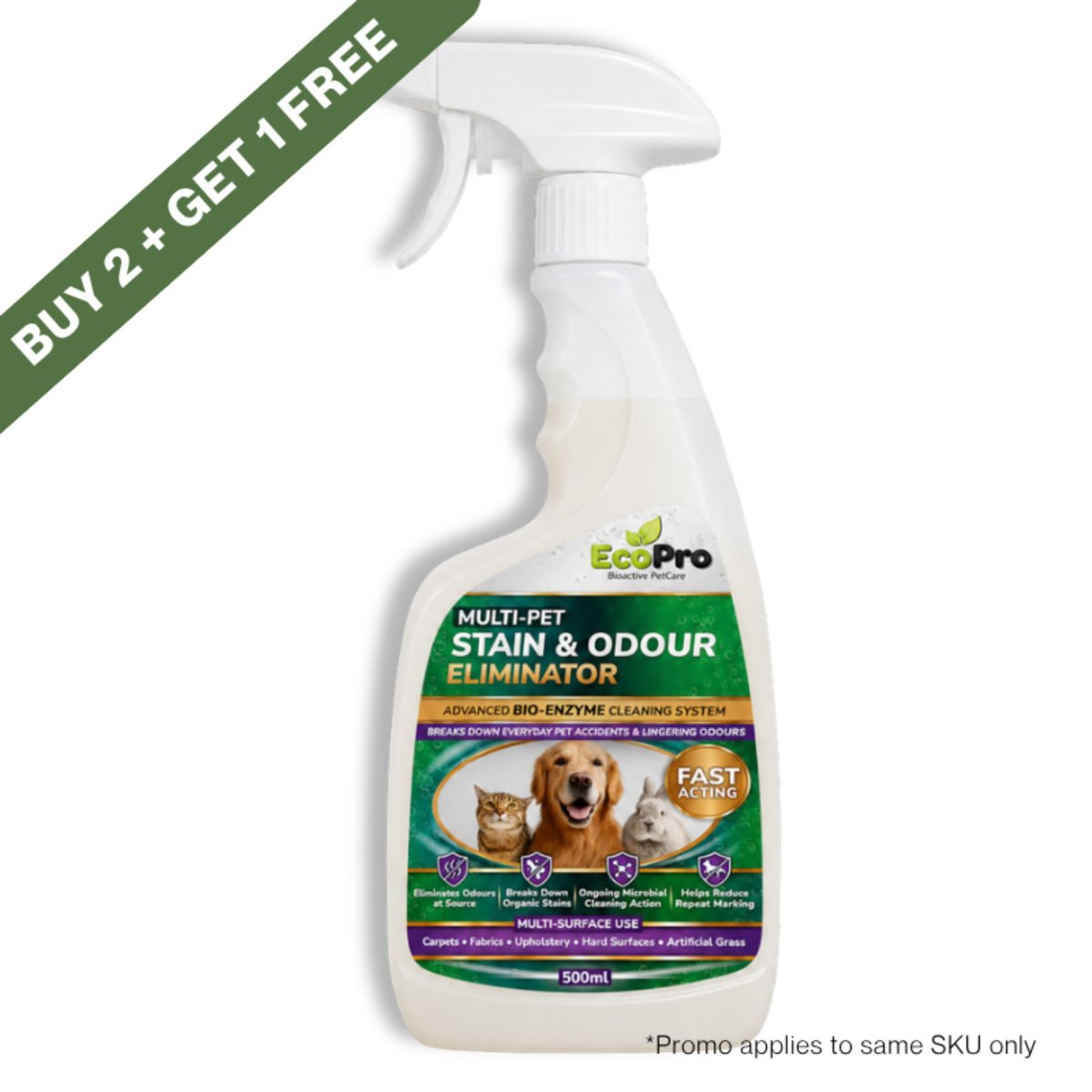EcoPro Multi-Pet Stain & Odour Eliminator 500 ml buy 2 get 1 free promotion