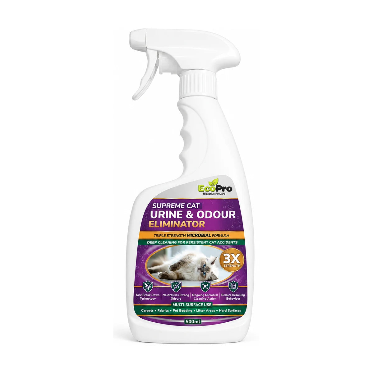 EcoPro Supreme Cat Urine & Odour Eliminator 500 ml spray bottle