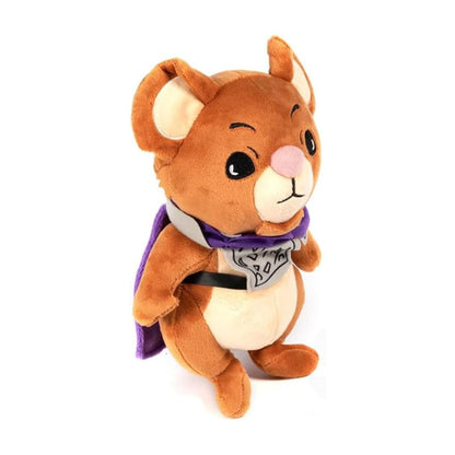 Everdell Cozy Critters Fynn Nobletail plush angled view showing purple cape and detailed outfit