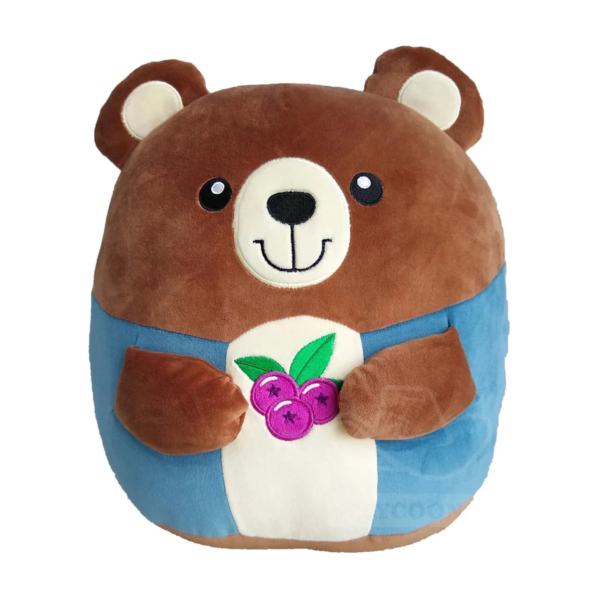 Everdell Cozy Critters Berry Bear plush front view with embroidered berries