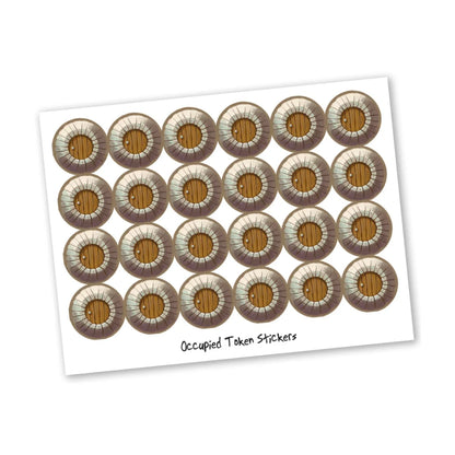 Occupied Token sticker sheet included with the Everdell Essentials Edition Upgrade Pack