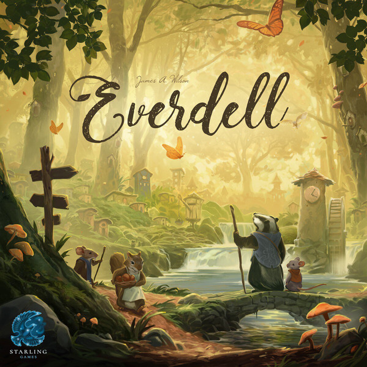 Everdell Standard Edition front artwork showing woodland critters beneath the Ever Tree