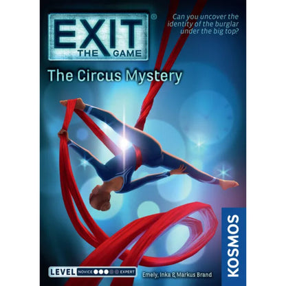 EXIT The Game The Circus Mystery cover artwork with aerial circus performer and big top mystery theme