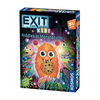 EXIT Kids Riddles in Monsterville cooperative puzzle game box front for ages 5 plus