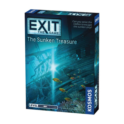 EXIT The Game The Sunken Treasure cooperative escape room game box by KOSMOS featuring an underwater shipwreck