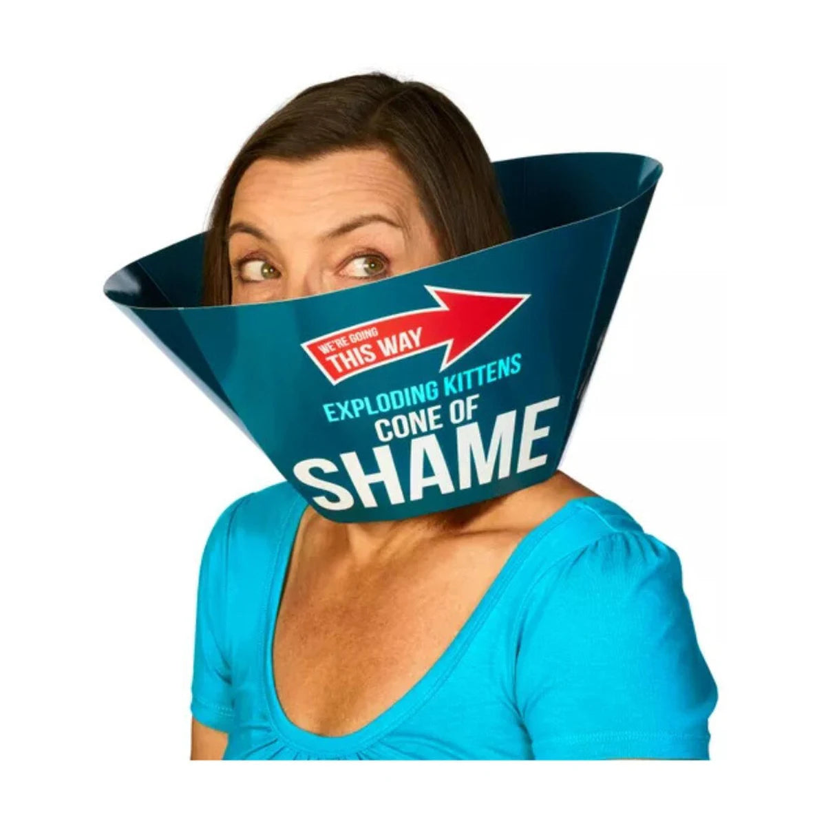 Cone of Shame included with Exploding Kittens Recipes for Disaster