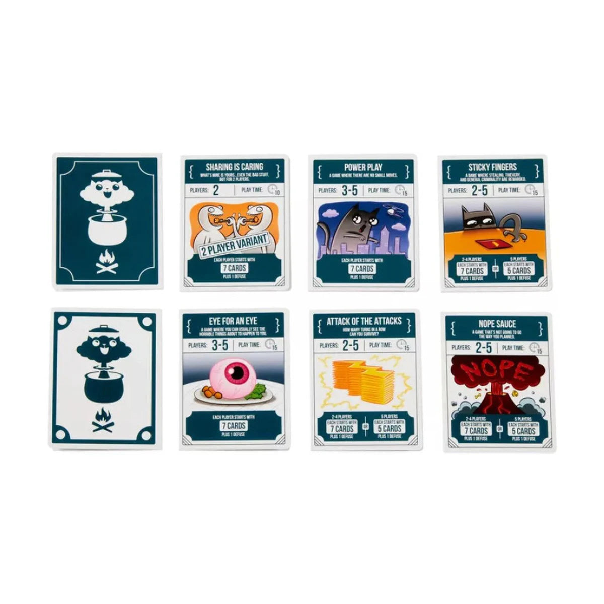 Recipe Cards included in Exploding Kittens Recipes for Disaster