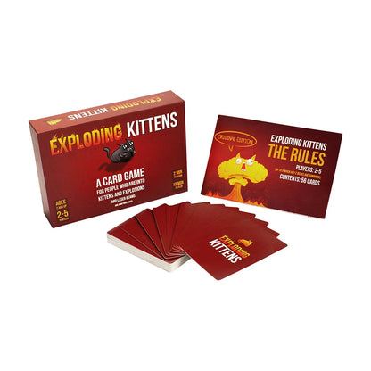 Exploding Kittens US Edition card game with box playing cards and Original Edition rules