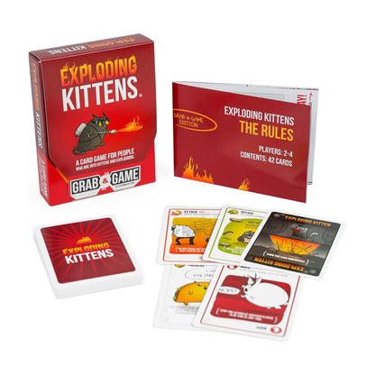 Exploding Kittens Original Grab and Game Edition card game with cards and rules booklet