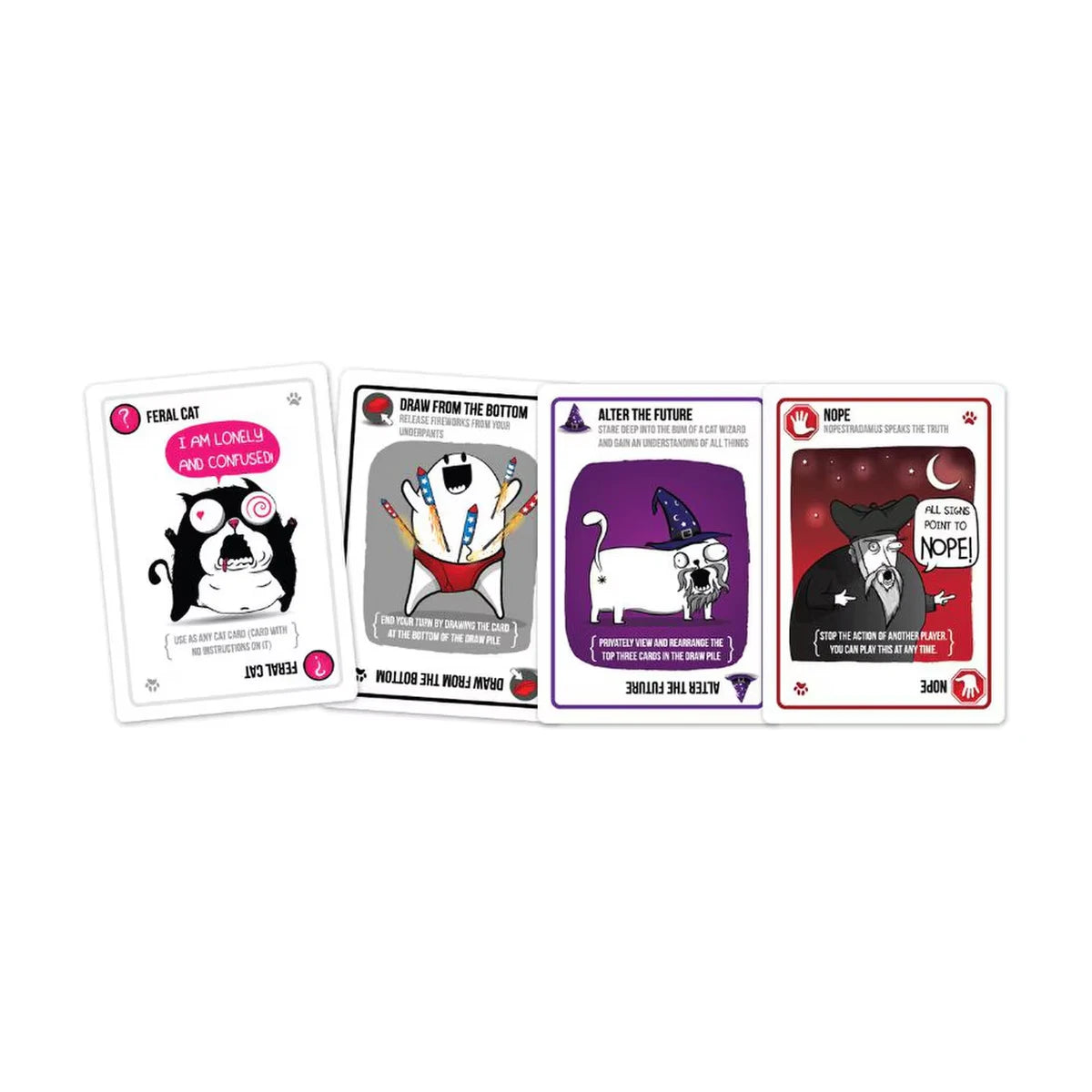 Exploding Kittens Party Pack action cards close-up
