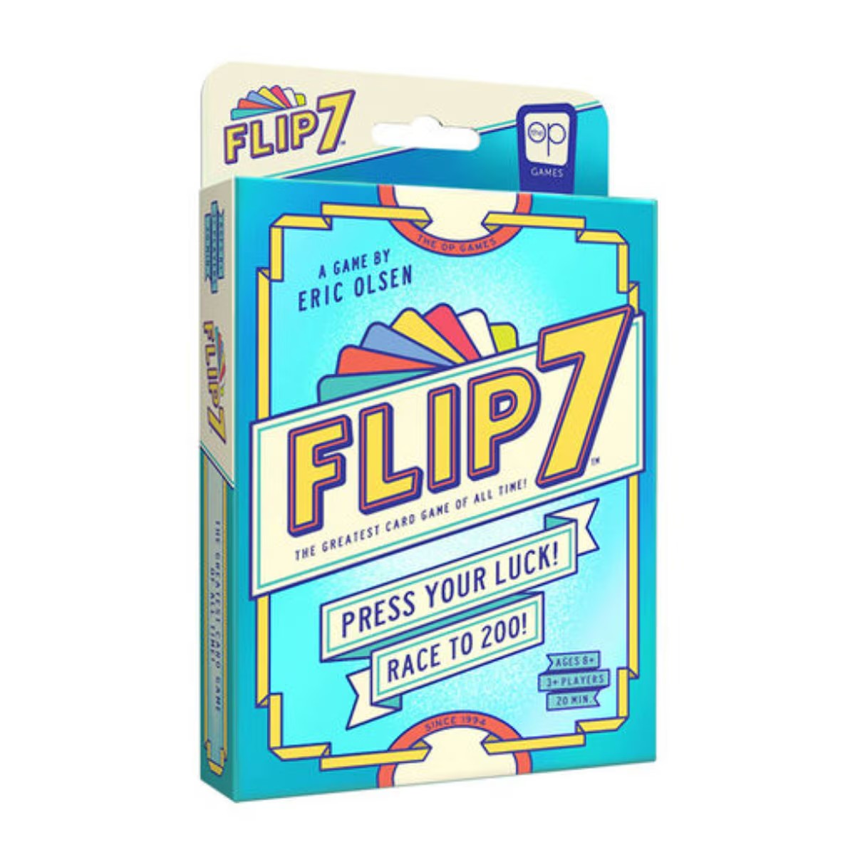Flip 7 family card game hangtab box