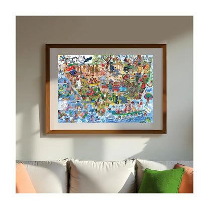 Framed Funny South Africa Where is Bokkie 1500 piece puzzle wall art display