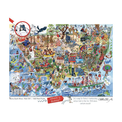 Funny South Africa Where is Bokkie 1500 piece puzzle full illustrated scene