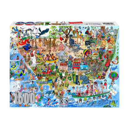 RGS Funny South Africa Where is Bokkie 1500 piece jigsaw puzzle box