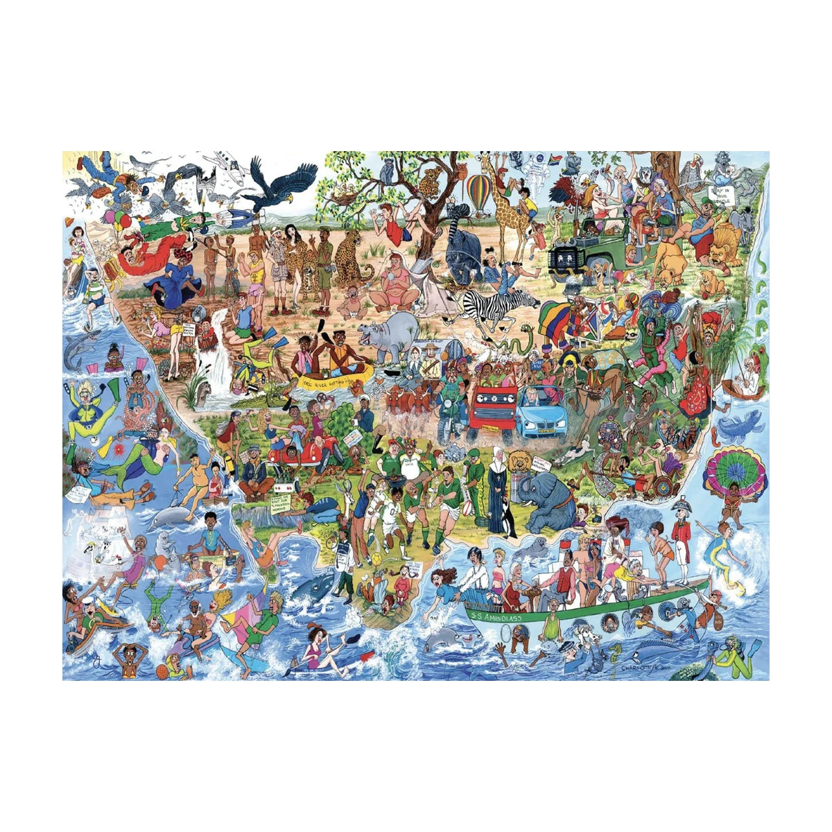 RGS Funny South Africa Where is Bokkie 1500 piece puzzle studio product image