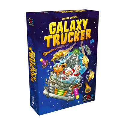 Galaxy Trucker Relaunched Edition board game box front angled view by Czech Games Edition