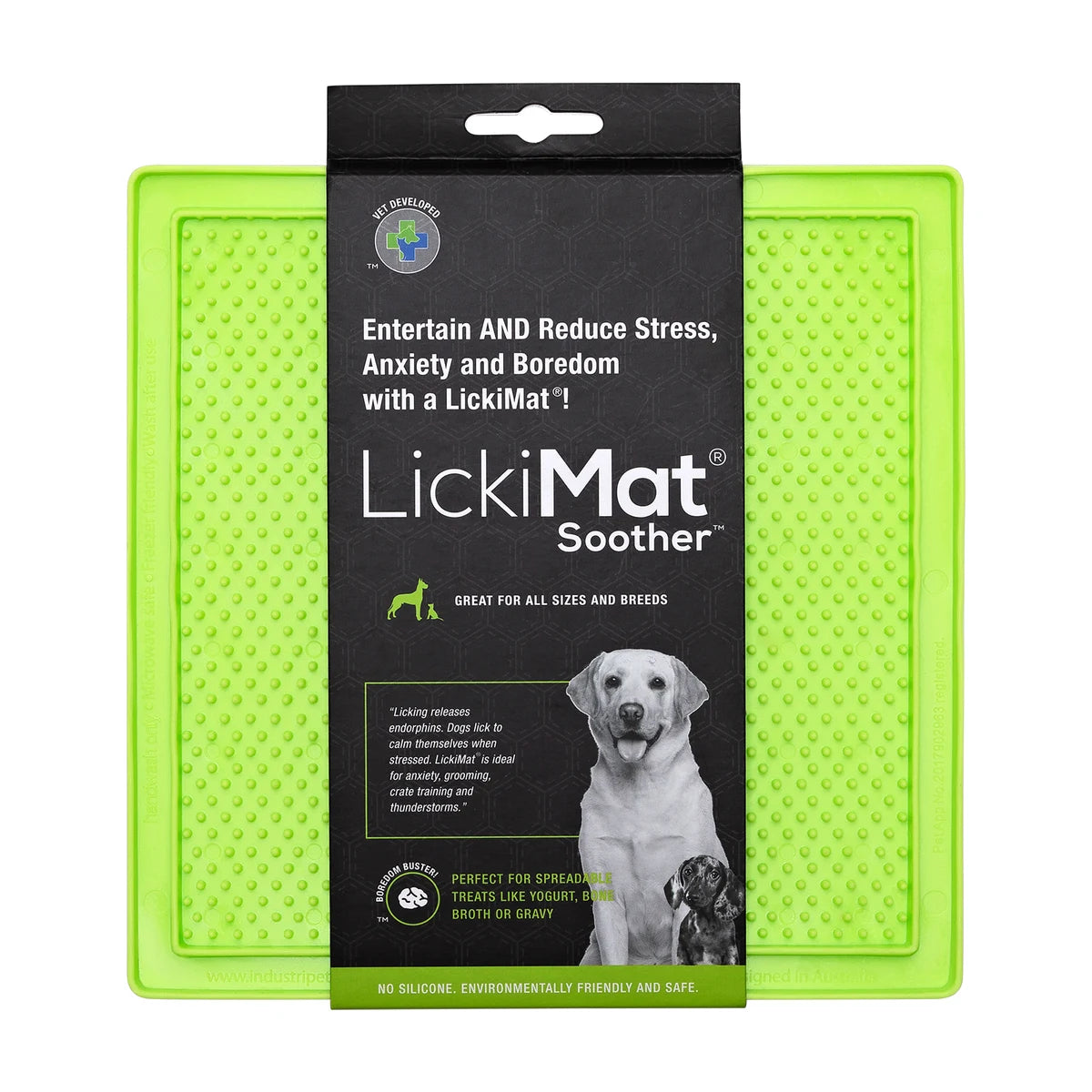Genuine LickiMat Classic Soother packaging for dog lick mat calming enrichment