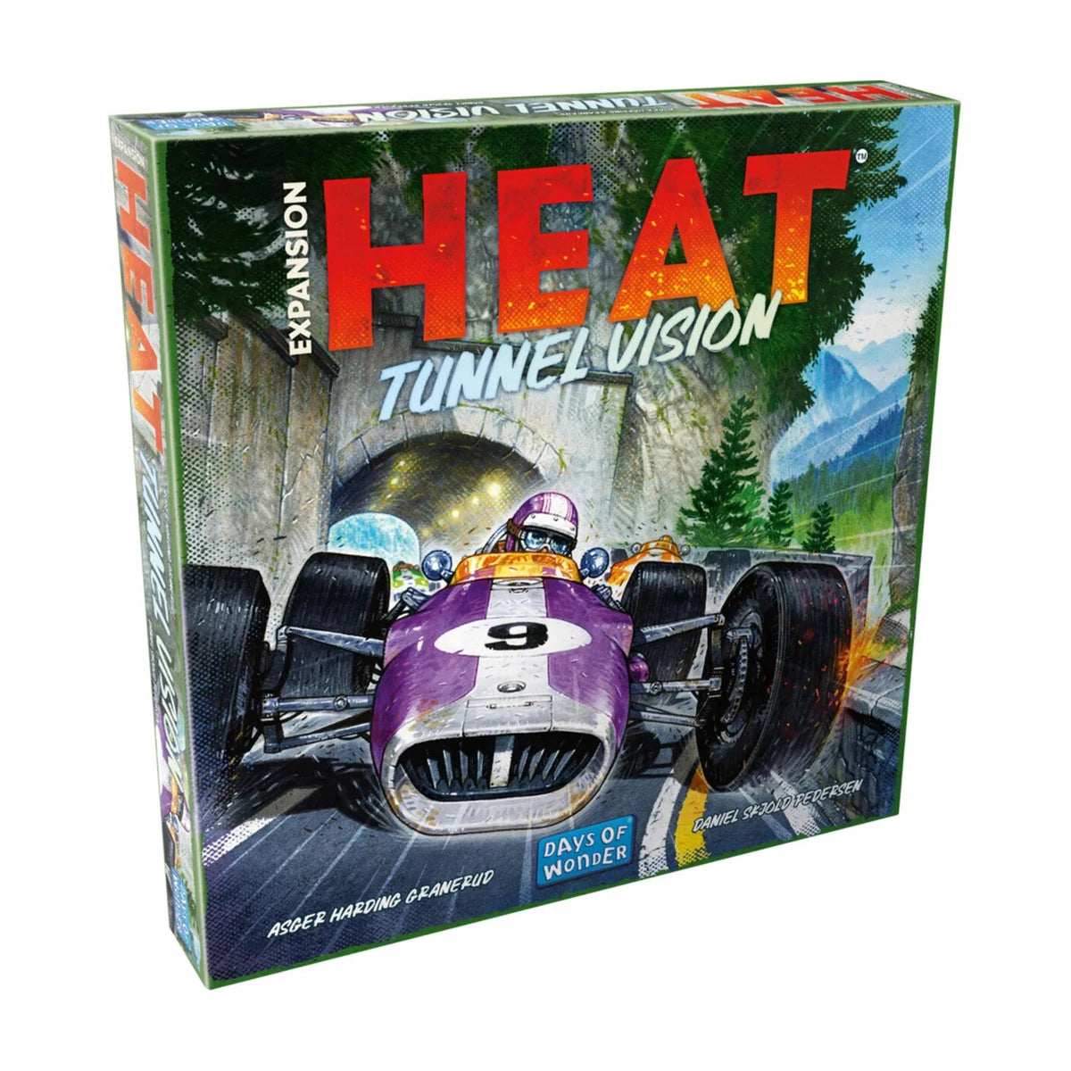 Heat Tunnel Vision Expansion box by Days of Wonder showing purple race car entering a tunnel on the cover artwork.