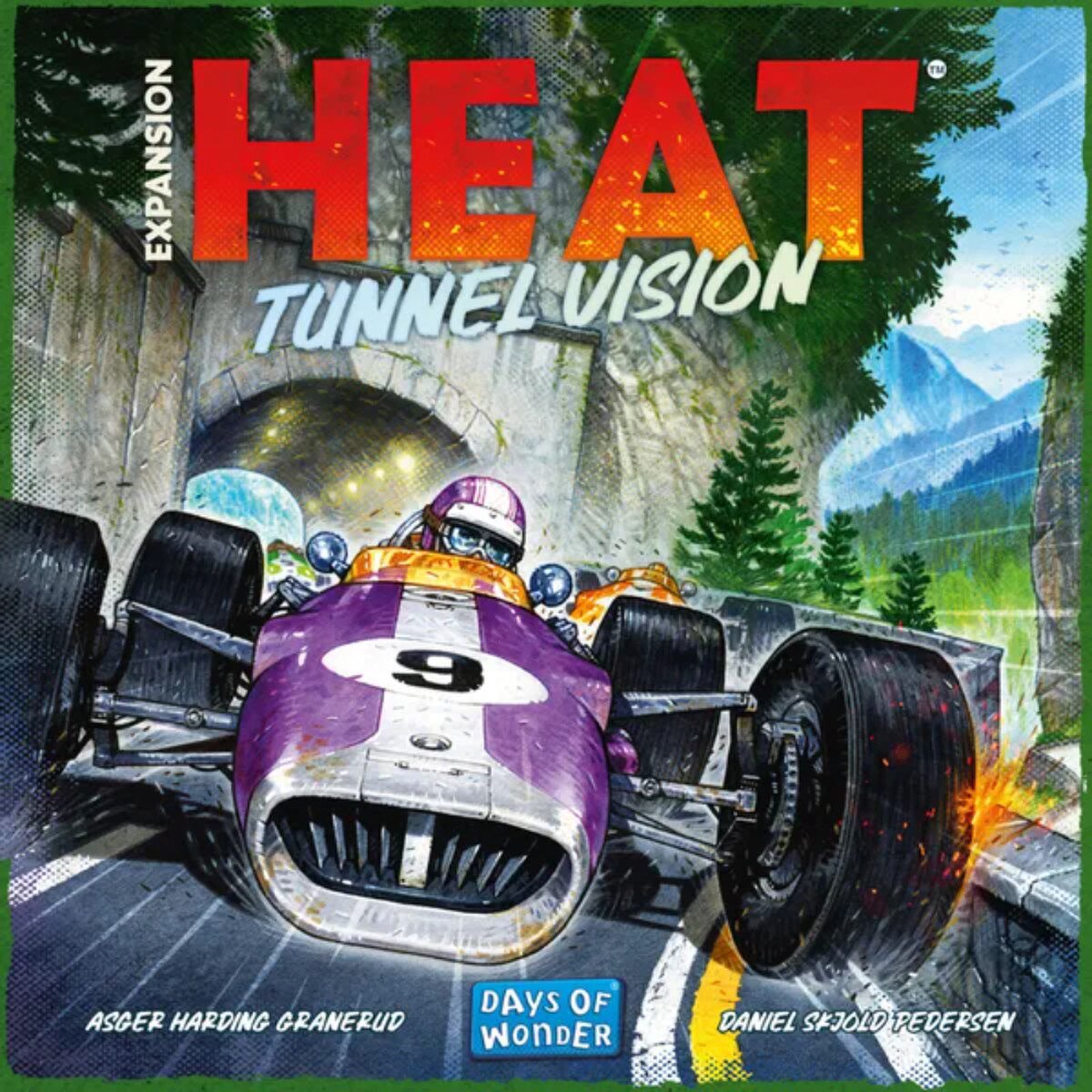Heat Tunnel Vision Expansion front cover for Heat Pedal to the Metal with tunnel racing artwork and Days of Wonder logo.