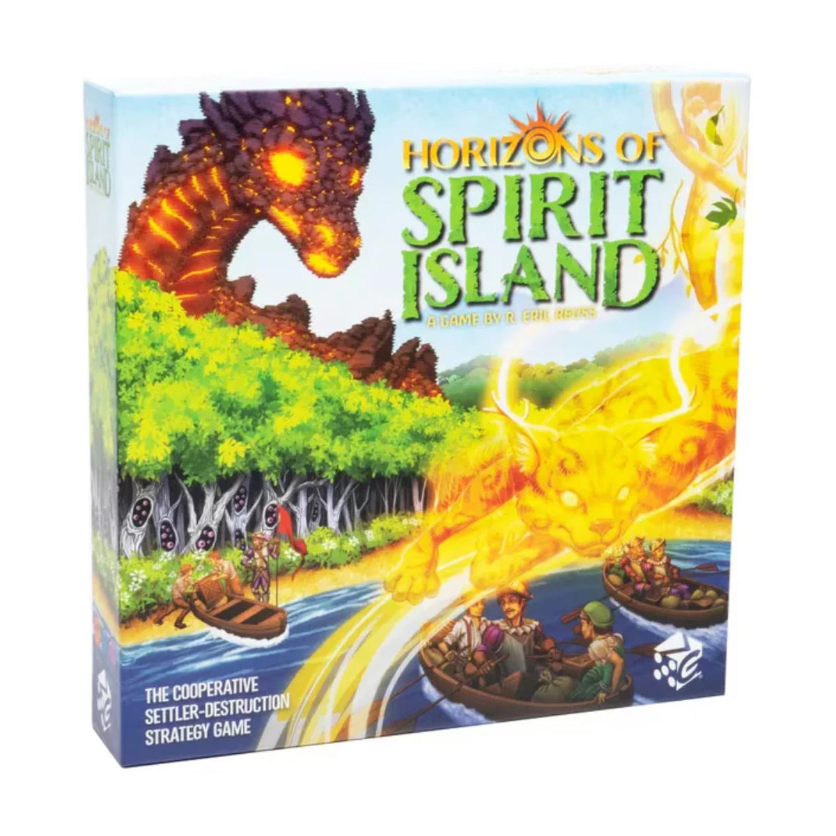 Horizons of Spirit Island cooperative board game box front angle