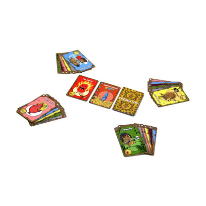 Hot Potato! card game showing Potato cards, Hot Potato card and Encounter card during play