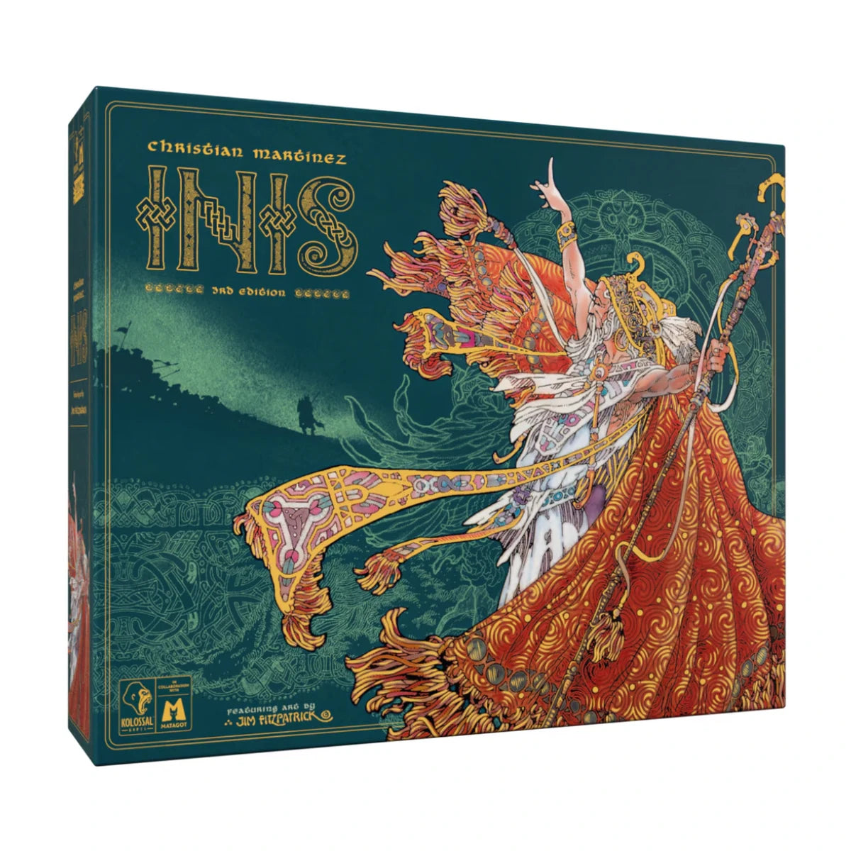 Inis 3rd Edition Celtic strategy board game box front with illustrated Celtic artwork